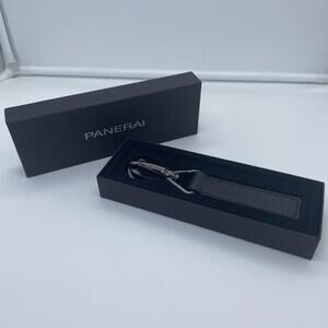 PANERAI Novelty Black Leather Key holder Key ring Vintage Super Rare